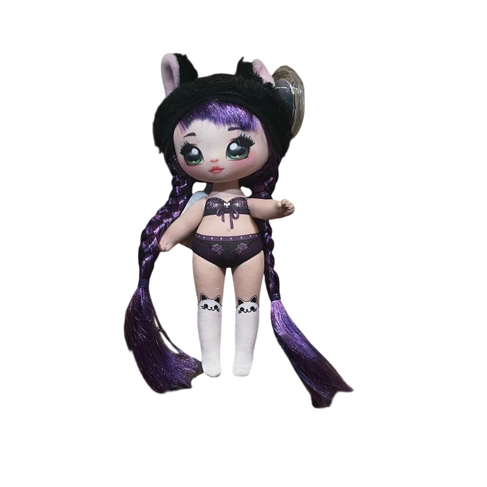 2019 Tag Na! Na! Na! Surprise Tuesday "Meow" Black Cat Doll Purple‎ 8”